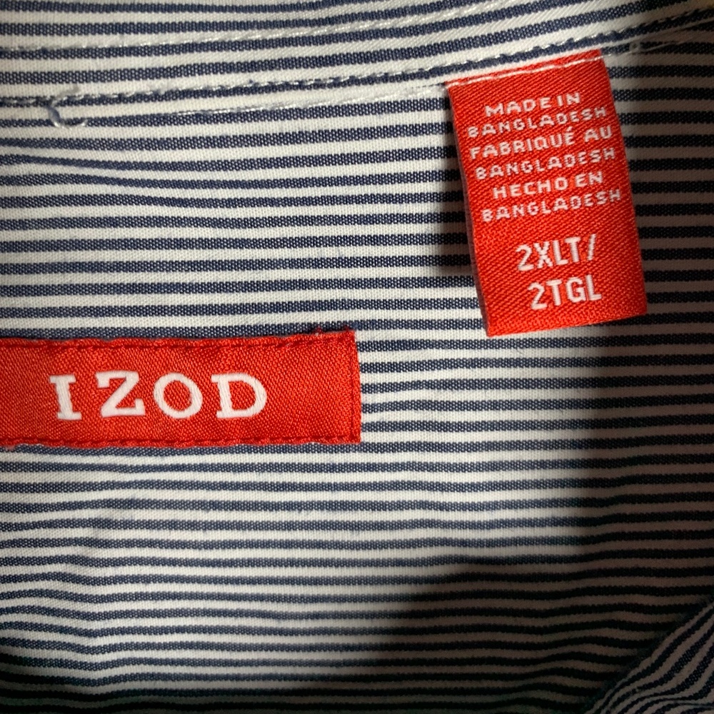 Izod blue & white collared button down shirt size 2XLT - in new condition